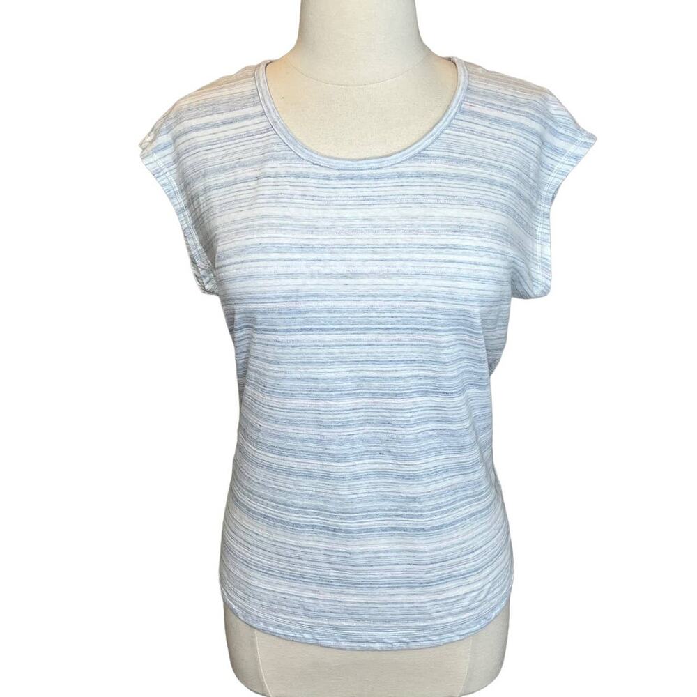 T by Talbots Striped Criss-Cross Back Athletic Cap Sleeve Top Size M